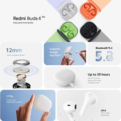 هدفون بلوتوثی شیائومی مدل Redmi Buds 4 Lite (1)